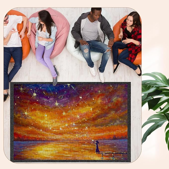 Blosssound Dark Gray 55 x 37 for 3000 Piece Foldable Puzzle Board Mat Large Portable Felt Jigsaw Puzzle Mat Pad Non Slip Storage Board - Image 3