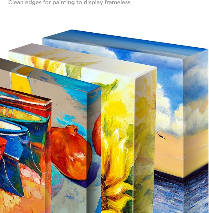 Creative Mark The Edge Deluxe Cotton Stretched Canvas for Painting, 14x18, 12-Pack, 14oz. Primed Weight, Universal Archival Priming, Medium Tooth, Frameless Artwork Canvas for Painters of All Levels - Image 4