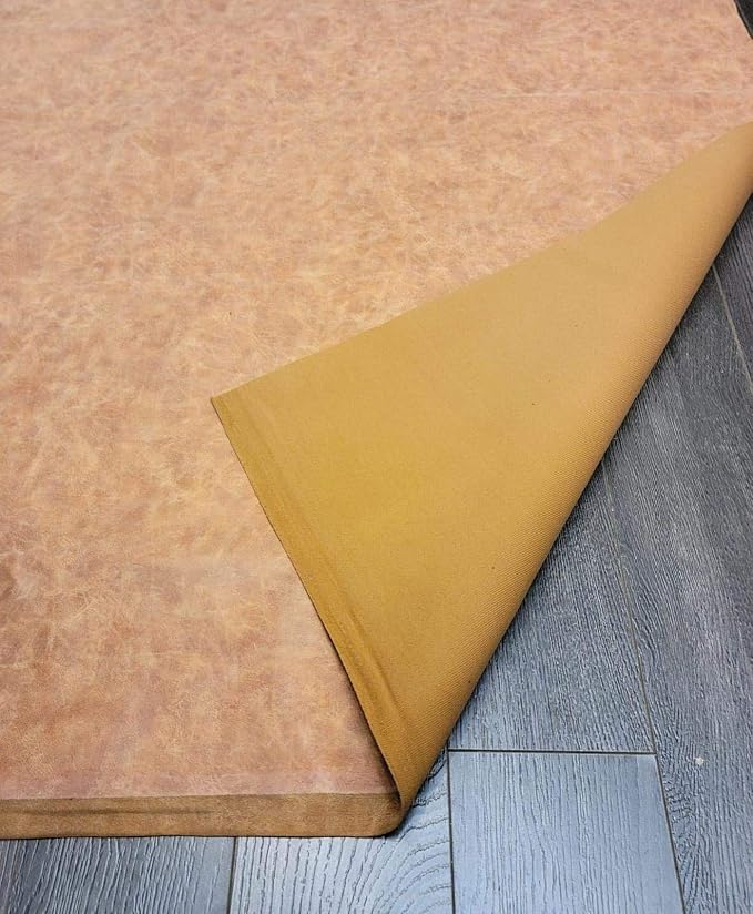 NAT Leathers | Blonde Distressed Soft Leather Upholstery Fabric (Peta Approved Vegan) | 2 yards (72 x 54 inches wide) cut by The yard | Synthetic Smooth PU Pleather 0.9 mm | (72" x 54") - Image 4