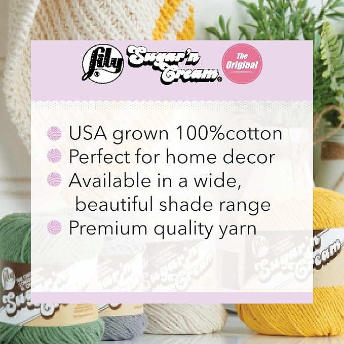 Lily Sugar'N Cream Light Blue Yarn - 6 Pack of 71g/2.5oz - Cotton - 4 Medium (Worsted) - 120 Yards - Knitting/Crochet - Image 8