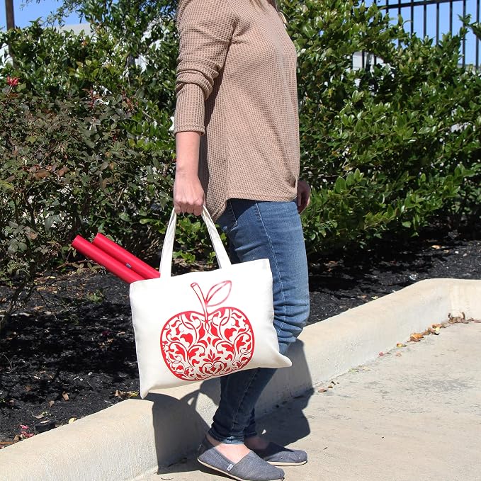 Threadart 3 or 6 Pack Cotton Canvas Grocery Tote Bag | Heavy cotton canvas tote for groceries, gifts, beach trips and everyday errands. Reusable design with sturdy handles. - Image 2