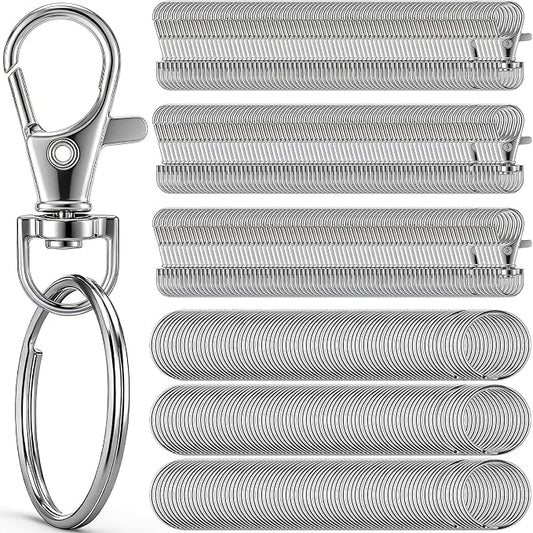 Liliaafar 1000 Pcs Keychain Kit:Lobster Claw Clasp with Ring,Silver,Novel | Keychain Making Supplies, 500 Swivel Hooks and 500 Key Ring, Bulk Lobster Claw Clasps, Key Chain DIY Making Crafts Supplies by Unknown