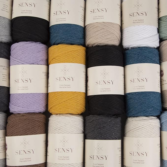 S Sensy 3mm Twisted-Recycled Cotton Macrame Cord 2 Pack Baby Blue 109 Yards - Image 9