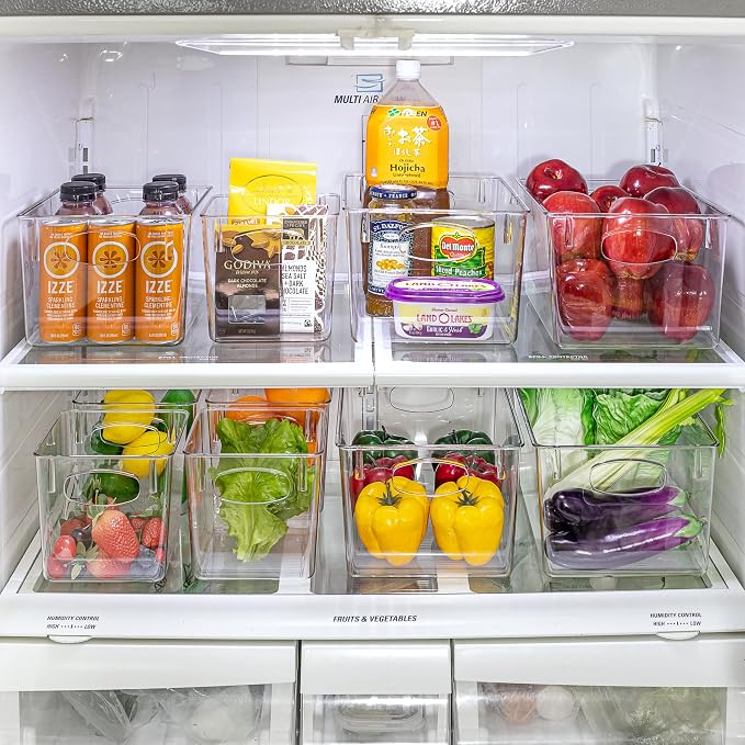 Sorbus Medium Clear Plastic Storage Bins for Shelves, Clothes, with Handle - Clear Storage Bins, Drawer, Shelf, Closet, Pantry, Fridge, Freezer Organizer Bins, Closet Organizers and Storage (4 pack) - Image 3