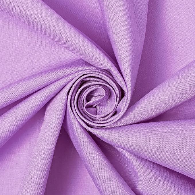 Cotton Polyester Broadcloth (44/45 Inch) Plain Weave Fabric by The Yard - for Sewing Fashion Apparel, Decor, & More (Lilac, 1 Yard) by FWD