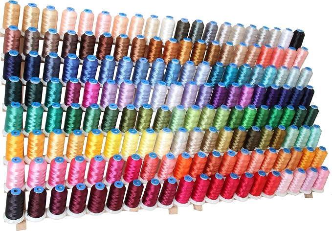 ThreadArt Ultimate Embroidery Starter Kit, 160 Cones + Stabilizer & Bobbin | Machine embroidery starter kit with polyester thread, stabilizer, bobbins and rack. Works with all embroidery machines. - Image 5