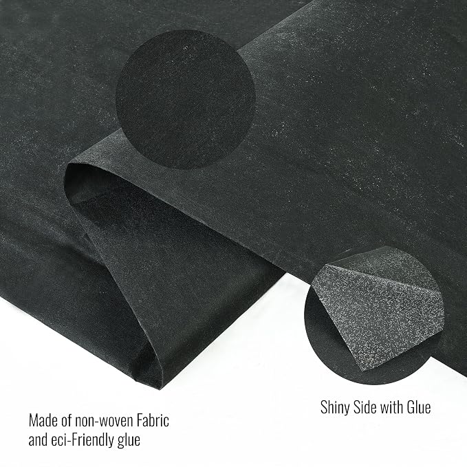 FT Fashion Track Fusible Interfacing for Sewing, (36x72 / 2 Yard) Black Medium Weight Iron-on Non-Woven Polyester Single-Sided Fabric by The Yard for Sewing, Embroidery & Craft Supplies - Image 5
