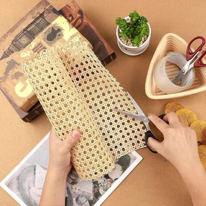 2 Feet 18'' Width Natural Woven Cane Webbing Roll, Rattan Repair Material | Pre-woven Natural Rattan Cane Webbing Roll, Durable Material, Flexible to Cut, Ideal for Chair Repair, Cabinet Renovation - Image 7