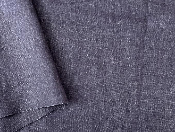 100% Linen Fabric, Délavé Vintage Yarn Dyed, Medium-Heavy Weight – 52" Wide Pre-Washed Soft for Apparel, Crafts & Home Decor | The Linen Lab (Dark Grey, 1 Yard pre Cut) by TheLinenLab