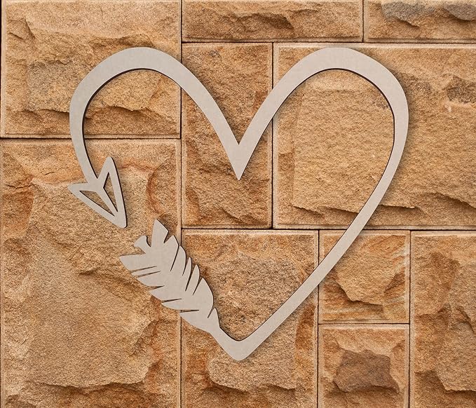 Jess and Jessica Wooden Heart Arrow Wall Art 16 Inches Long – Home Decor Accent for Wall Hanging and DIY Crafts, Unfinished MDF Heart Wood Cutouts for Living Room, Bedroom or Romantic Style Decor - Image 8
