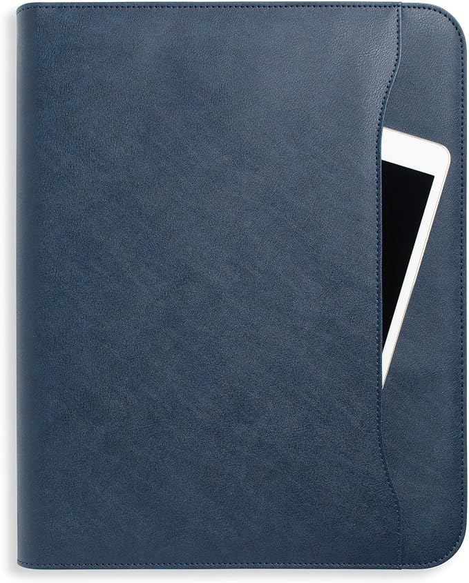 Forevermore Portfolio Binder, 1.5" Permanent 3-Ring, Vegan Leather, Blue - Image 3