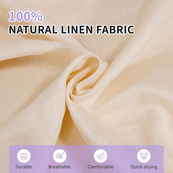 Pllieay Off-White Linen Needlework Fabric for Tablecloth (57 by 39 Inch) | Needlework, Dressmaking, Skirts, Bag, Embroidery, Tablecloths and Garments Craft - Image 4