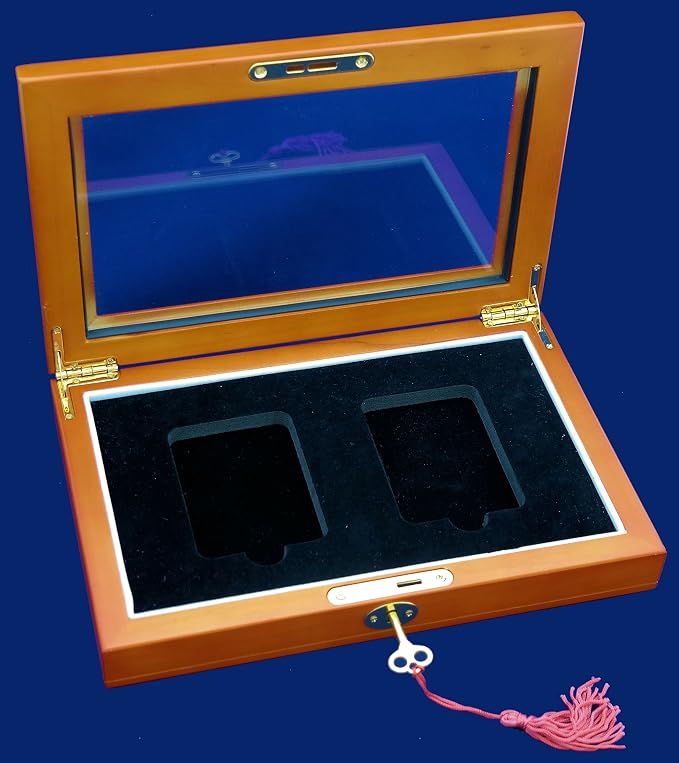 Two Certified or Slab Coin Box with Glass Top and Lock - Image 5
