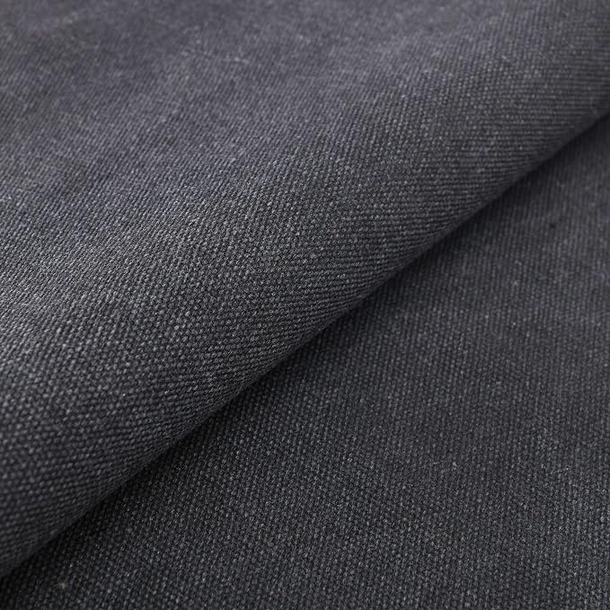 100% Cotton Canvas by The Yard, 16oz Natural Duck Fabric for DIY Upholstery, Tool Bags, Painting, Work Aprons & Crafts (Soild Washed Canvas-Black, 1.5 Yard (58" x 54")) by TasTrost