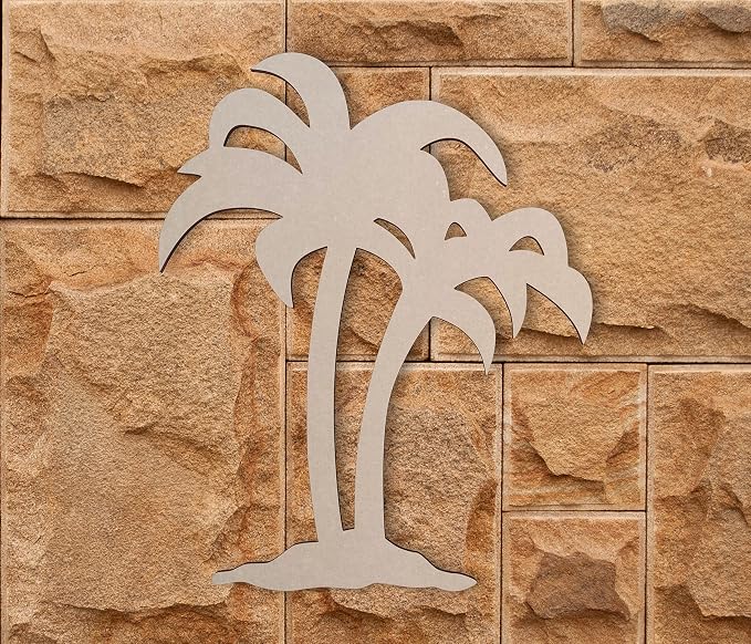 Jess and Jessica Wooden Palm Tree Wall Art 24" x1/4" Thick – Home Decor Accent for Wall Hanging and DIY Crafts, Unfinished MDF Palm Tree Wood Cutouts for Living Room, Bedroom or Tropical Spaces - Image 3