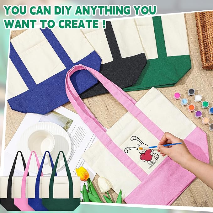 Amylove Mini Canvas Tote Bag with Pockets Duty Canvas Sublimation Blank Small Bag Mini Reusable Tote for Crafts DIY - Image 5