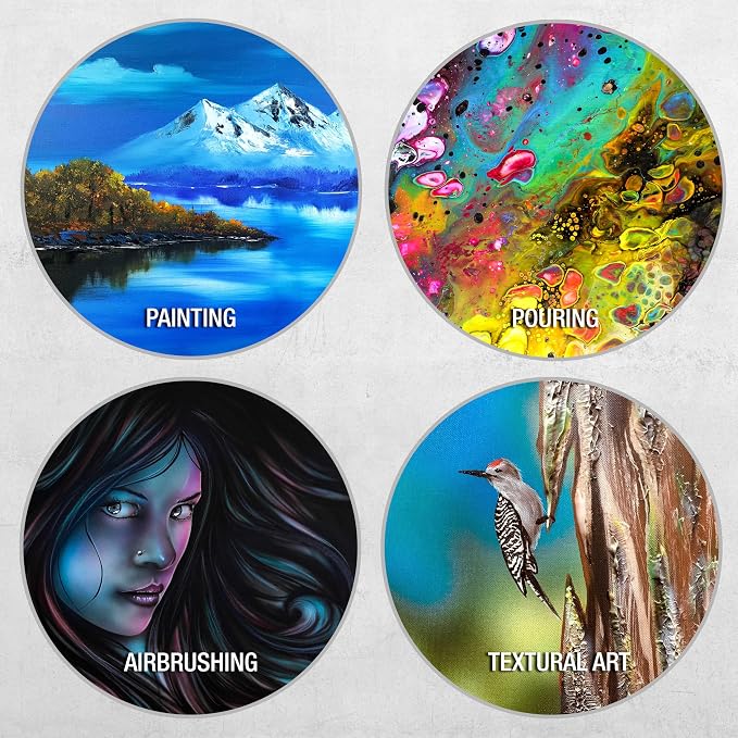 U.S. Art Supply 36 inch Diameter Round Gallery Depth 1-1/2" Profile Stretched Canvas 2-Pack - Acrylic Gesso Triple Primed 12-Ounce 100% Cotton Acid-Free Back Stapled Pouring Art - Image 6