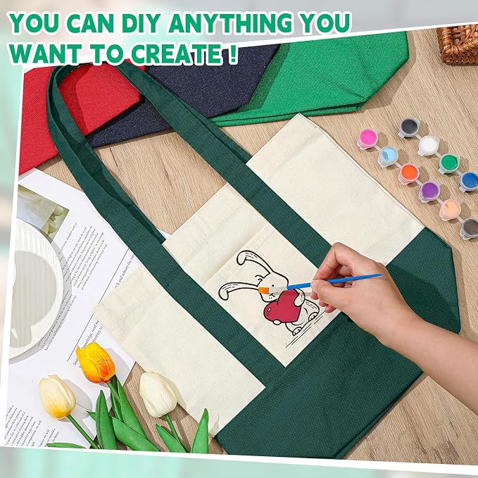 Amylove Mini Canvas Tote Bag with Pockets Duty Canvas Sublimation Blank Small Bag Mini Reusable Tote for Crafts DIY - Image 2