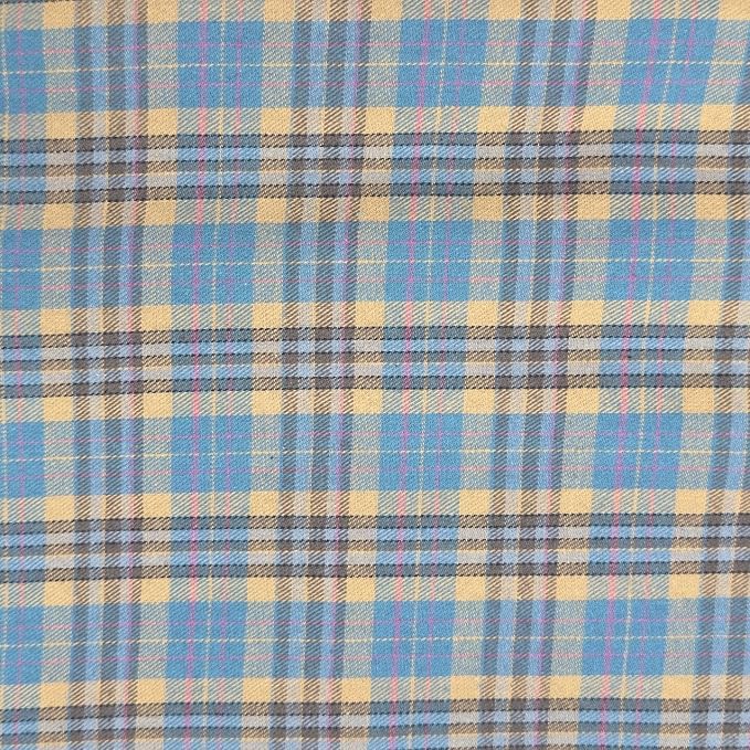 FabricLA 100% Cotton Flannel Fabric 60" Wide 180 GSM Lightweight - Super Soft Fabric for Sewing Quilts Pajamas Blankets Shirts and Crafts - Laguna Sands Check, Style 14-25 Yard Pre Cut by FabricLA