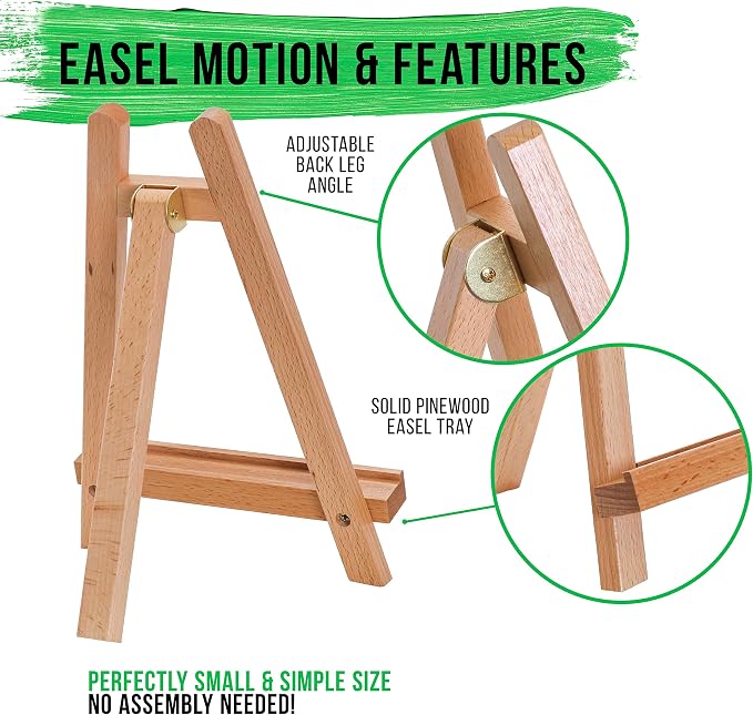 US Art Supply 10.5" Small Wooden Tabletop Easel (12 Pack) for Painting and Display Stand - A-Frame Table Top Easel, Canvas Holder - Image 3