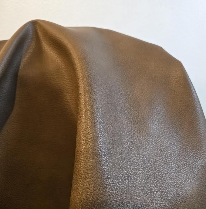 Soft Faux Leather Fabric PU (Peta Approved Vegan) Leather by the Yard Synthetic Pleather 0.9 mm Nappa 54 inch Width Soft Smooth Upholstery (Walnut, BY THE Yard) - Image 7