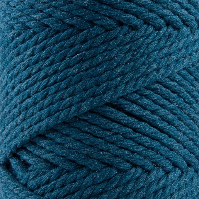 S Sensy 3mm Triple - Vegan Recycled Cotton Macrame Cord, Peacock, 82 Yards - Image 2