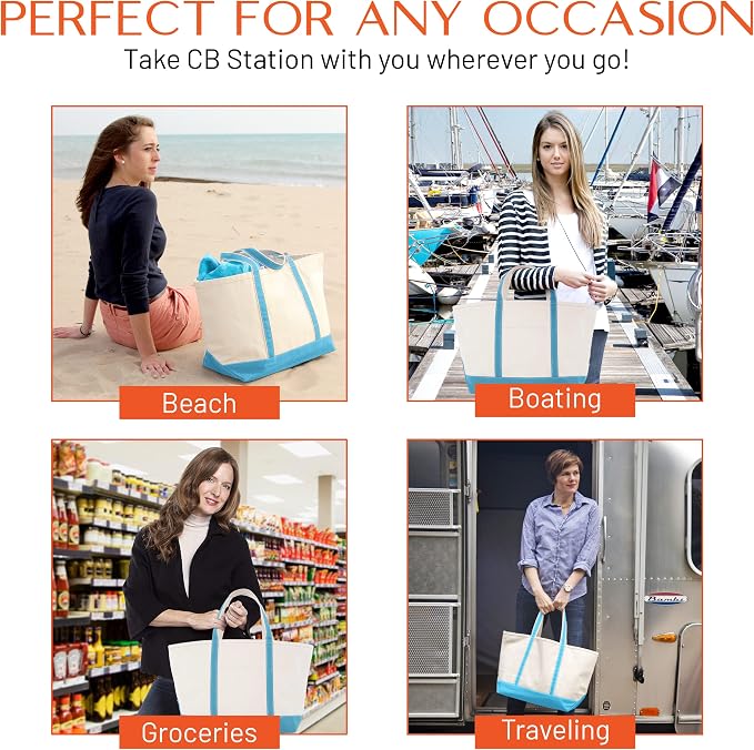 CB STATION Large Classic Tote - Canvas Tote Bag for Women - Multi-Colored Design, Perfect for Travel and Shopping - Image 7
