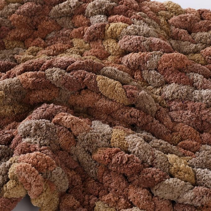 Chunky Chenille Yarn for Hand Knitting 8 Jumbo Pack Chunky Yarn for Hand Soft Blanket Knitting, Bulky Thick Fluffy Yarn for Crocheting (Pudding) - Image 5
