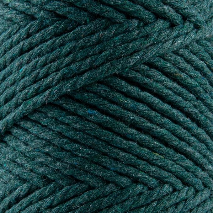 S Sensy 3mm Triple-Recycled Cotton Macrame Cord 4 Pack Forest Green 82yds - Image 2