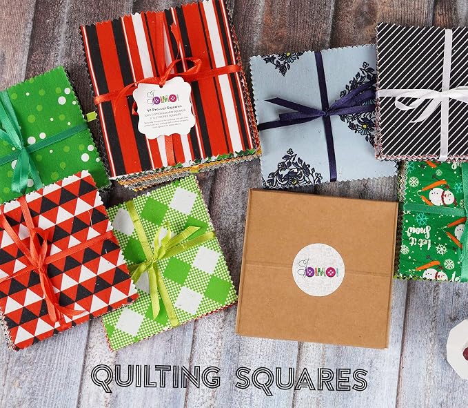 Soimoi Tartan Print Precut 5-inch Cotton Fabric Quilting Squares Charm Pack DIY Patchwork Sewing Craft- Magenta & Black - Image 7