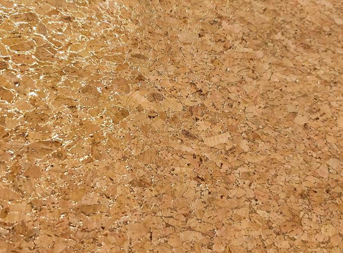 Cork Fabric Faux Leather Sheets for Sewing, Cork Vegan Leather for Earrings, Cork Material for Crafts, Hair Bow Fabric, Shoes, Bags & Purse Fabric (Gold Flecks, 4' x 4') - Image 3