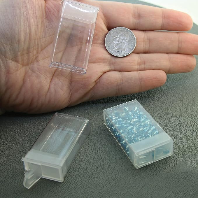 The Beadsmith Clear Plastic Boxes - Rectangle with a Flip Top Cap - 7/16” x 1” x 1-7/8” - Use for Beads, Bath Salts, Wedding & Party Favors, Home or Office Storage - Bag of 100 - Image 6