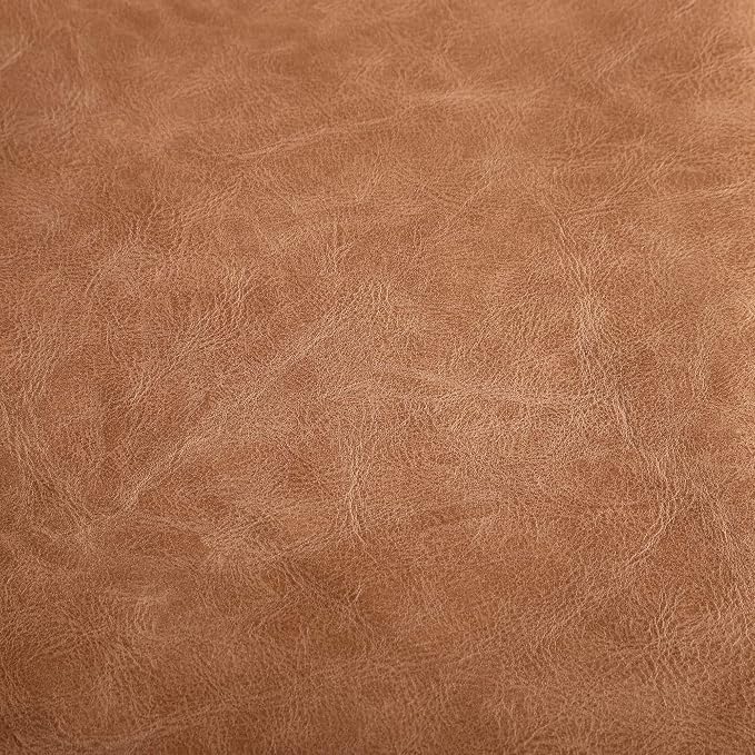 Premium Faux Leather Upholstery Fabric 1.2mm Thickness，Waterproof Upholstery Leather Distressed Bark Fabric(Khaki,Pre-Cut 72"x54") - Image 2