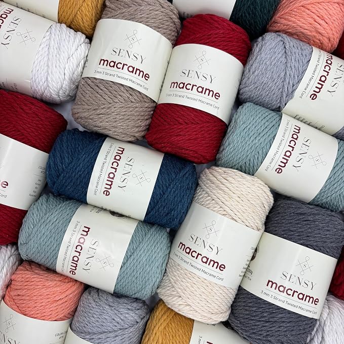 S Sensy 3mm Triple-Recycled Cotton Macrame Cord 2 Skeins Dark Gray 82 Yards - Image 9