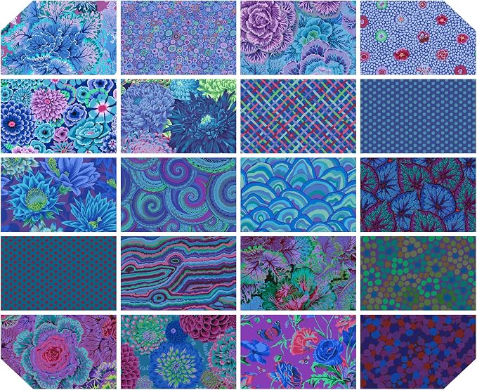 Classics Plus Royal Fat Quarter Bundle (20 Pieces) by Kaffe Fassett Collective for FreeSpirit (FB4FQGP.Royal) - Image 3