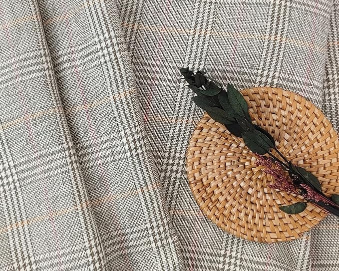 100% Linen Fabric, Délavé Vintage Yarn Dyed, Medium-Heavy Weight – 52" Wide Pre-Washed Soft for Apparel, Crafts & Home Decor | The Linen Lab (Khaki Green Glen Plaid, 3 Yard pre Cut) - Image 5