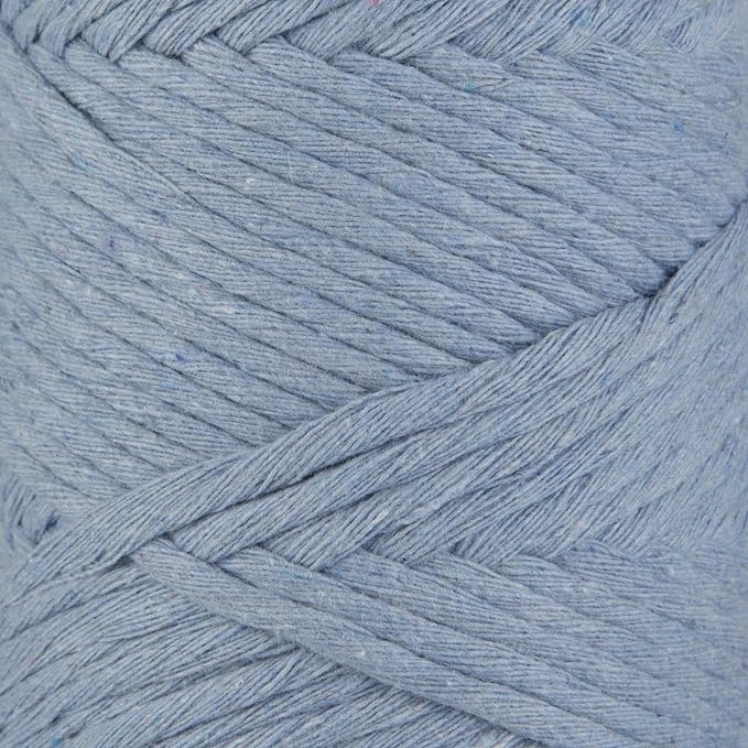 S Sensy 3mm Twisted-Recycled Cotton Macrame Cord 2 Pack Baby Blue 109 Yards - Image 2