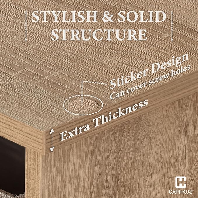 Fencer Wire 11-Inch Cube Storage Organizer Shelf w/Back, with Exterior Edge, Room Storage Shelves Divider, Bookcase, 9-Cube, Natural Oak