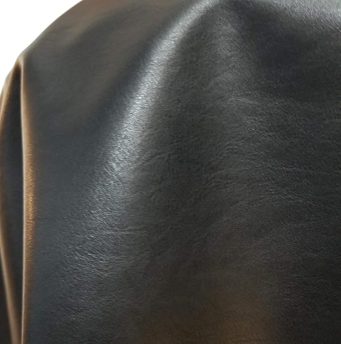 NAT Leathers | Black Soft Faux Leather Upholstery Fabric (Peta Approved Vegan) | 10 Yards (360 x 54 inch) by The Yard | Fabric Pleather 0.9mm Solid Smooth Nappa Upholstery - Image 8