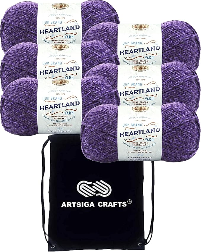 Lion Brand Yarn Heartland 136-147 Hot Springs | 6 Skeins, Same Dye Lot, Project Bag, CYC #4 Worsted, 100% Acrylic, Ideal for Crochet, Knitting Scarves, Blankets by LionBrandYarn