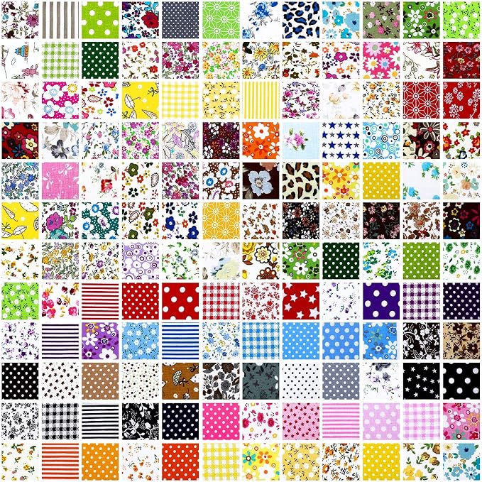 Tudomro 1200 Pieces Cotton Fabric Squares 4x4 Precut Floral Quilting | Assorted Floral Prints, Patchwork Fabric Bundle for Quilting Crafts, Sewing Projects, Clothing, DIY Patchwork Squares - Image 7