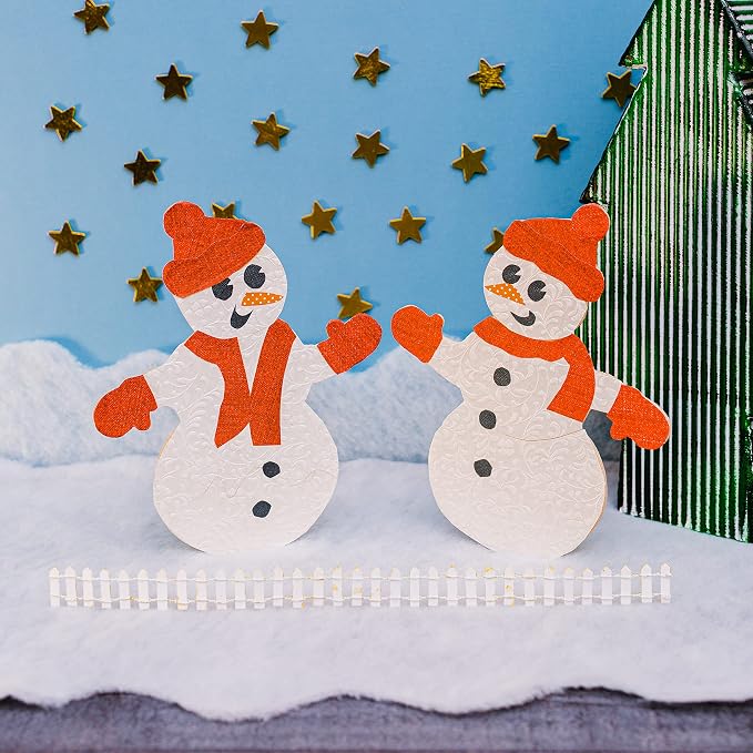 Large Wooden Snowman Cutouts 12-inch x 9-7/8-inch, Pack of 6 Unfinished Wood Crafts, Winter Decorations for Christmas, by Woodpeckers - Image 4