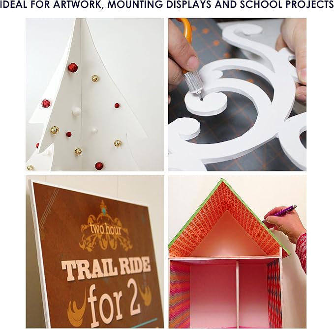 Foam Board 20 x 30 x 3/16"(5mm), Foam Core Board Sheets, White Poster Board | 12 Pack, Acid Free Foamboard, Rigid Sign Board for Mounting, Framing, Backing, Display, Presentation, Prints, Crafts & Art - Image 5