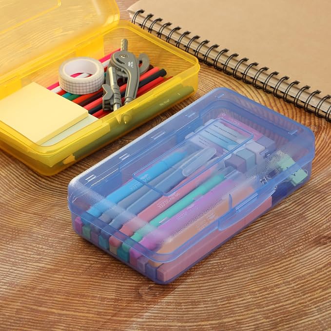 Mr. Pen- Plastic Pencil Case Box, 2 Pack, Large Crayon Marker Pen Organizer | Plastic Bead Organizing Container with Snap-Tight Lids, Clear Craft Storage Boxes, School Supplies - Image 9