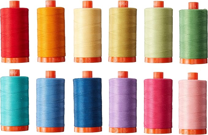 Aurifil Christa Quilts Piece and Quilt Colors Thread Kit 12 Large Spools 50 Weight by Aurifil