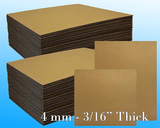 18x24 Large Cardboard Sheets Target Backer 100 Pack 3/16" Thick Corrugated Cardboard Blanks 24x18 Flat Cardboard Dividers, Inserts for Mailers Hard Sheets for Packing, Mailing, Moving, Shipping,Crafts - Image 2