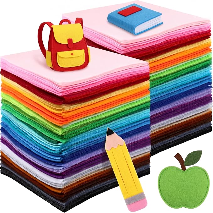 Moukeren 360 Pcs 12 X 12 Inch Felt Sheets, 20 Colors | Stiff Fabric Squares Ideal Craft Sewing, DIY Patchwork Projects, Nonwoven Material, Bulk Supply Holiday and Festival Decor by Moukeren