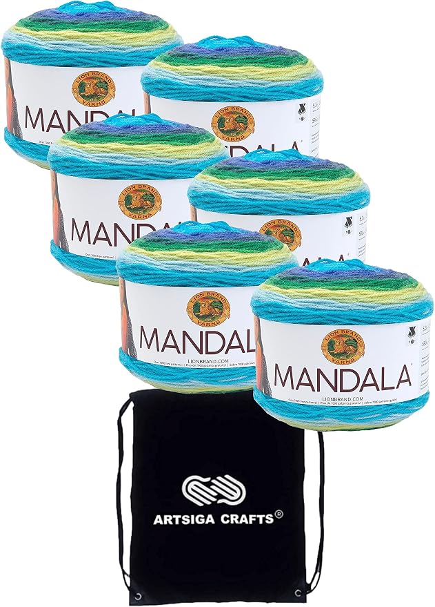 Lion Brand Yarn Mandala 525-233 Kraken | 3 Skeins, Same Dye Lot, Project Bag, CYC #3 DK-Light Worsted, 100% Acrylic, Ideal for Crochet, Knitting Baby Blankets by LionBrandYarn