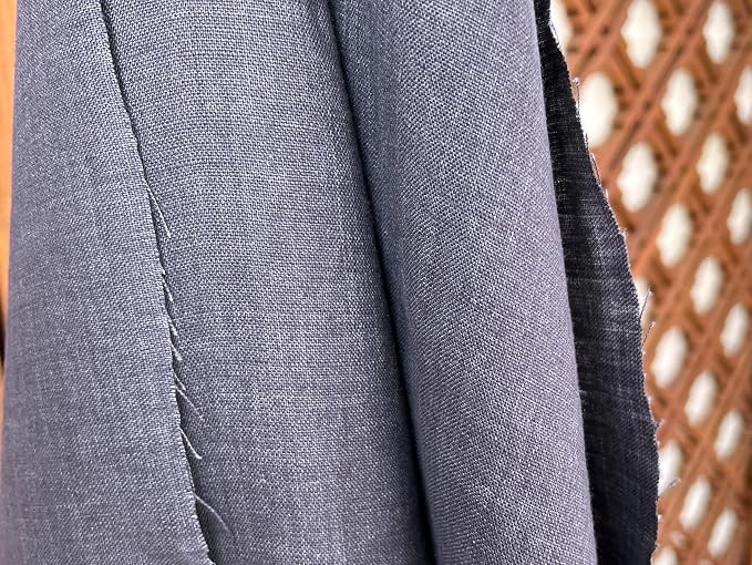 100% Linen Fabric, Délavé Vintage Yarn Dyed, Medium-Heavy Weight – 52" Wide Pre-Washed Soft for Apparel, Crafts & Home Decor | The Linen Lab (Dark Grey, 1 Yard pre Cut) - Image 7