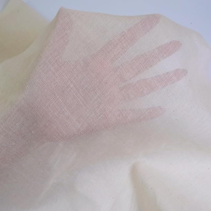 FT Cheesecloth Cotton Muslin Fabric 36" Straining Cloth (1 Yard, Natural) | Reusable Hemmed Grade 90 Unbleached Cotton Cheesecloth for Straining, Cold Brew Coffee, Cooking, Filtering & Kitchen Use - Image 3